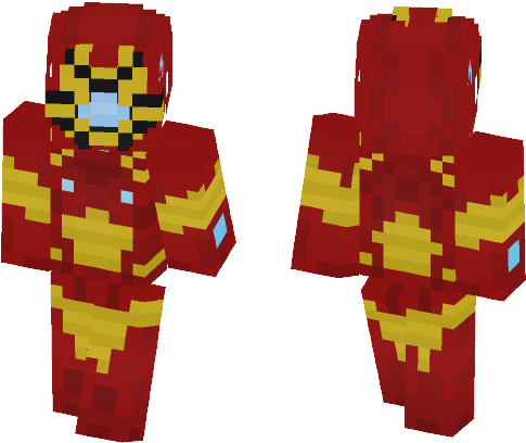 Iron Man (marvel) - Atom Minecraft Skin (584x497), Png Download