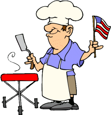 July Fourth Bbq Medium - 4th Of July Bbq Clip Art (455x375), Png Download