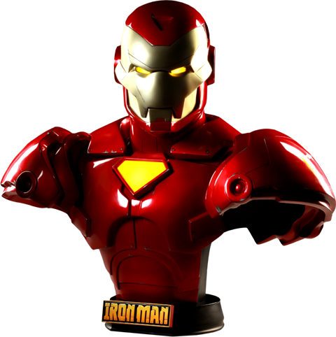 Invincible Iron Man Life-size Bust - Iron Man - Comic Version Life-size 1/1 Bust (480x482), Png Download