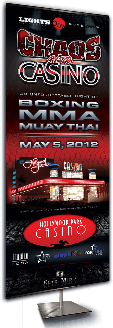 Vertical Banner Stand - Hollywood Park Casino (400x1108), Png Download