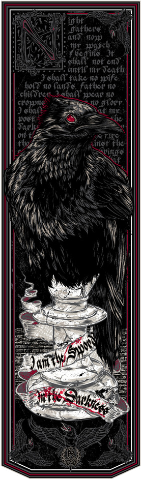 Game Of Thrones Banners By Rhys Cooper - Game Of Thrones Nights Watch Banner (316x1000), Png Download