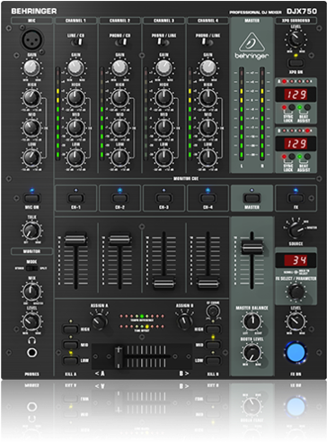 Pro Mixer Djx750 - Behringer Djx750 Dj Mixer (363x500), Png Download