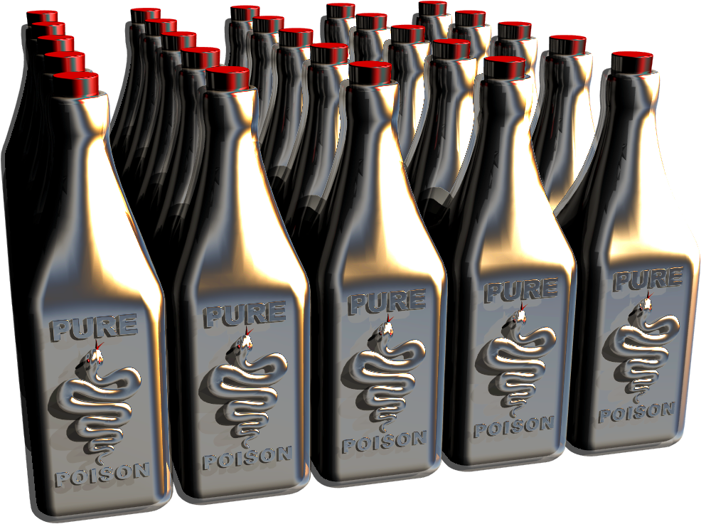 Pure Poison Bottle Design Concept - Glass Bottle (1046x786), Png Download