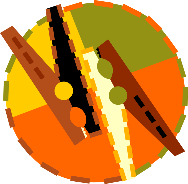 Vector Illustration Of Clothespin Or Clothes-peg Fastener (714x700), Png Download