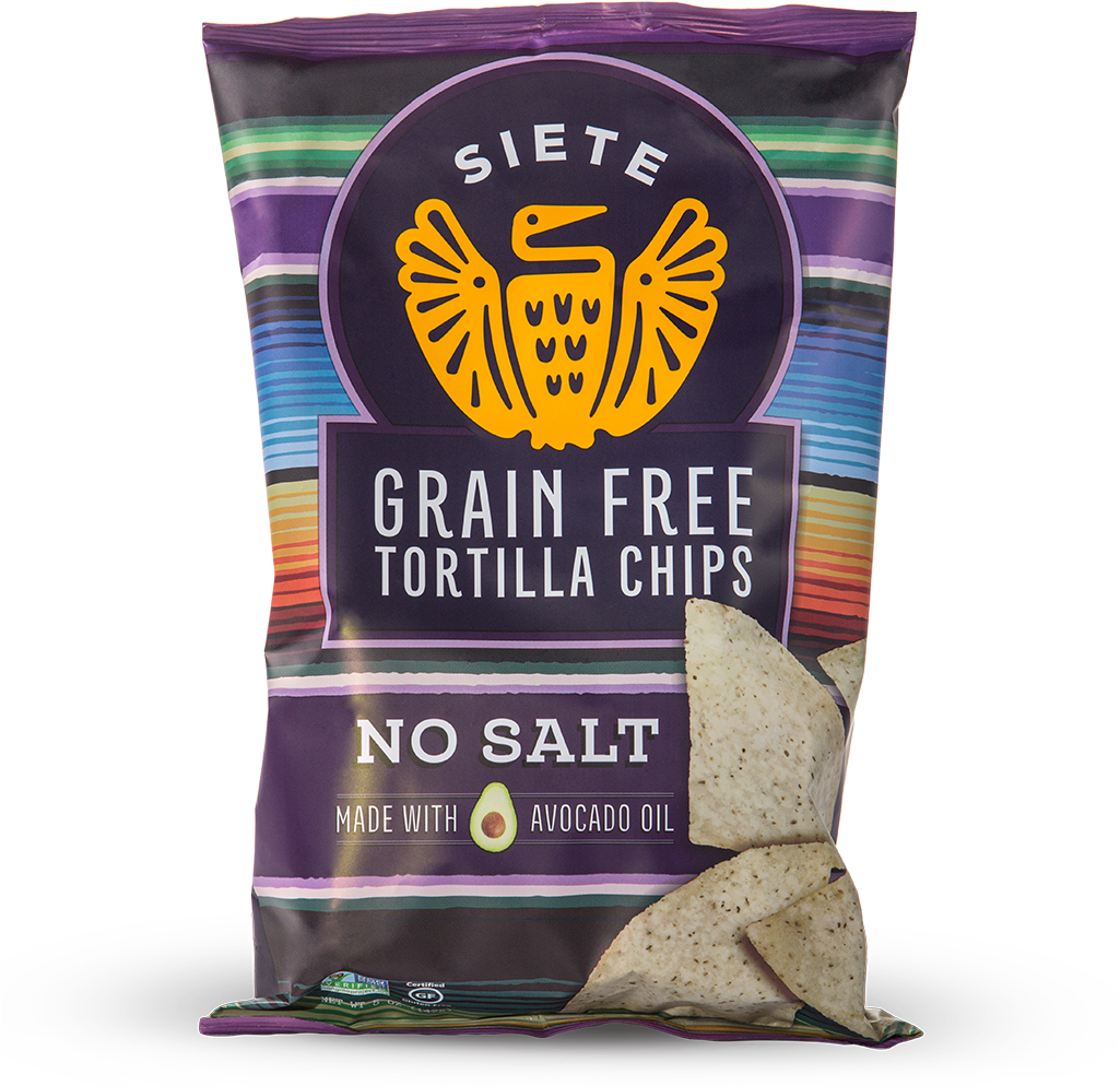 No Salt Grain Free Tortilla Chips 5oz - Siete - Grain Free Tortilla Chips Sea Salt - 5 Oz. (1024x1024), Png Download