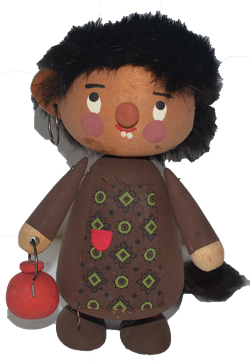 Vintage Doll Wood Troll Sweden Fancy Jointed - Doll (352x510), Png Download