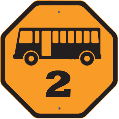 Astória Bus Stop - Yellow Bus Stop Sign (413x412), Png Download