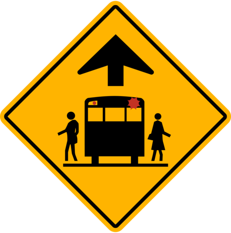 School Bus Stop Ahead - Traffic Light Signals Ahead (476x480), Png Download