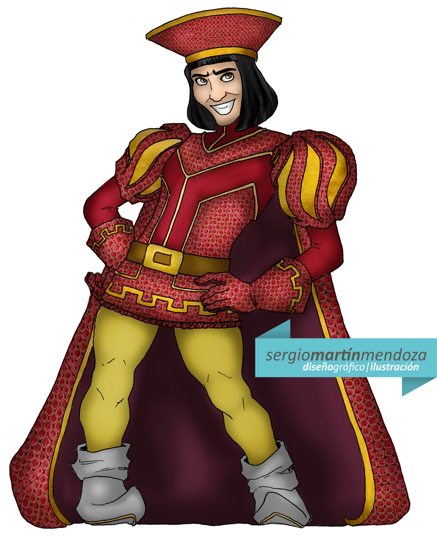 Lord Farquaad Royal Party, Lord Farquaad, Comedia Musical, - Cartoon (1465x1774), Png Download