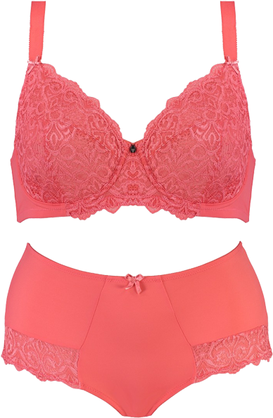 Support Lace Coral Set Setd04 2047coral - Lace (800x741), Png Download