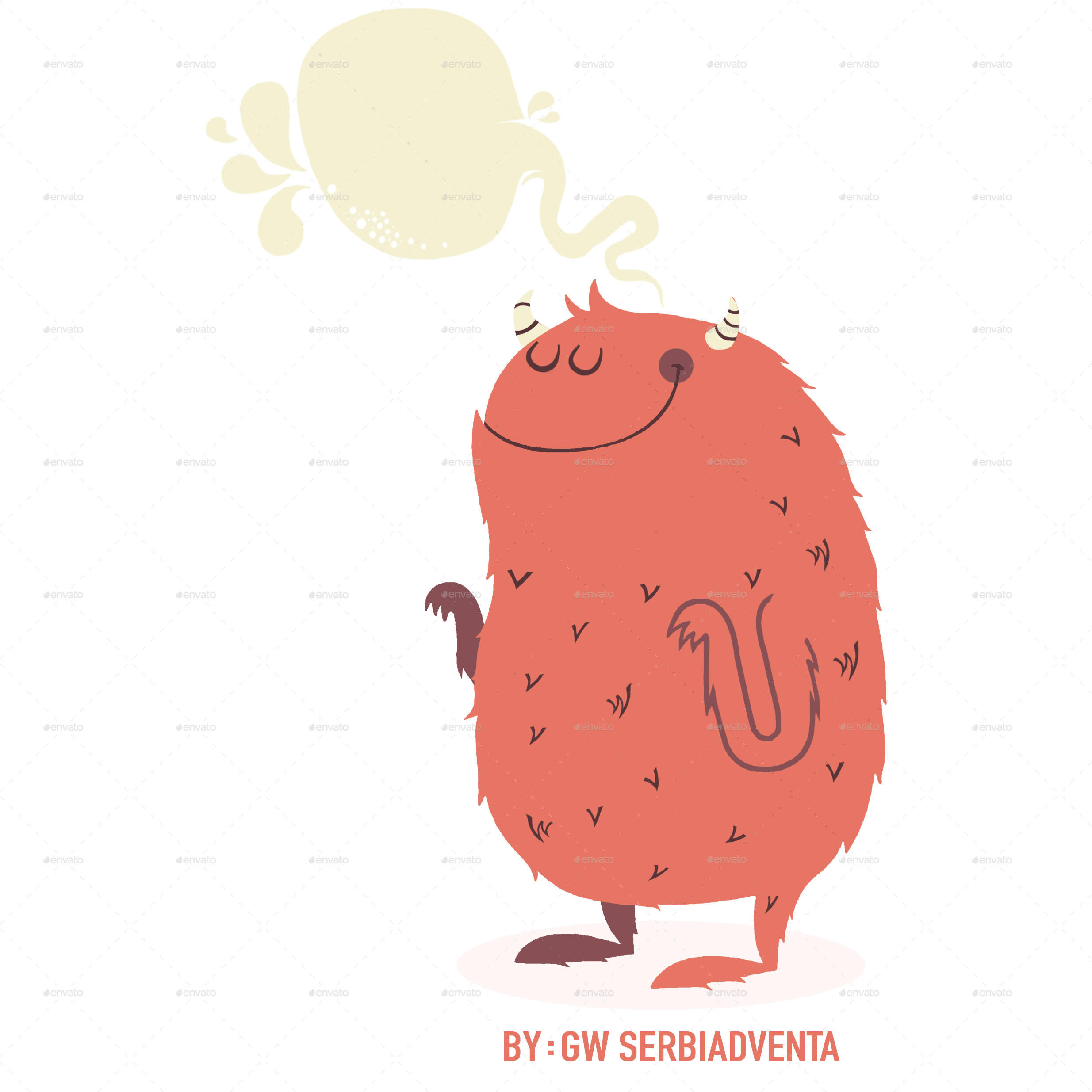 Cute Monster Illustration - Cute Illustrations Png (2480x2480), Png Download