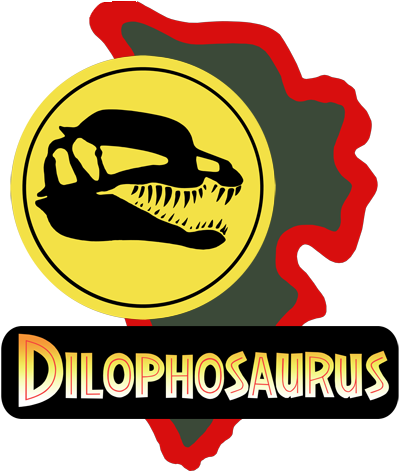 Park Birthday Parties, 5th Birthday, Birthday Party - Dilophosaurus Jurassic Park Sign (409x471), Png Download