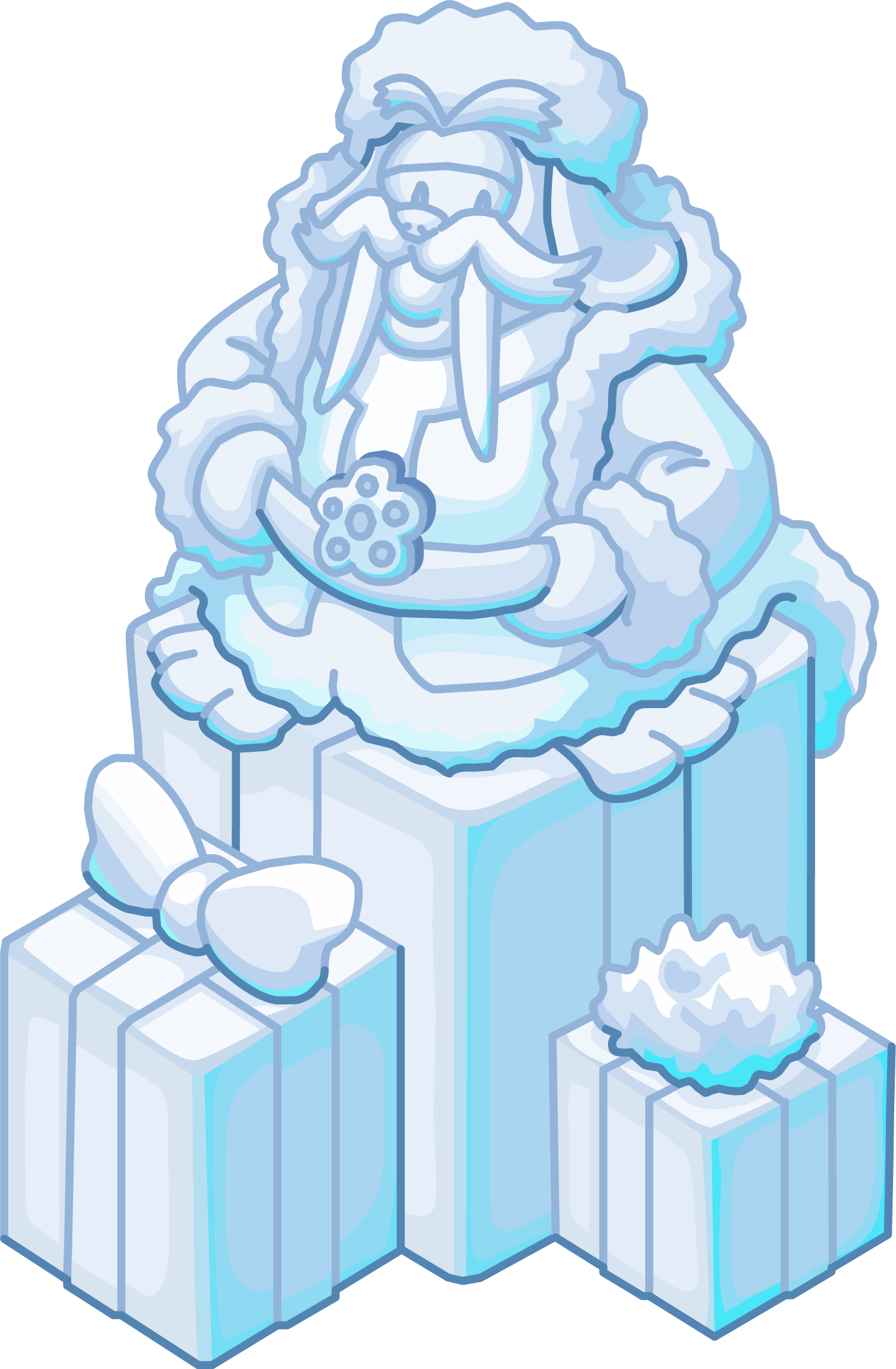 Merry Walrus Snow Sculpture - Club Penguin Snow Sculpture (1497x2287), Png Download