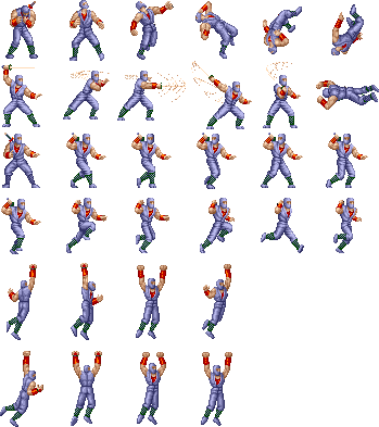 Ryu Hayabusa - Ninja Gaiden Ryu Sprites (349x393), Png Download