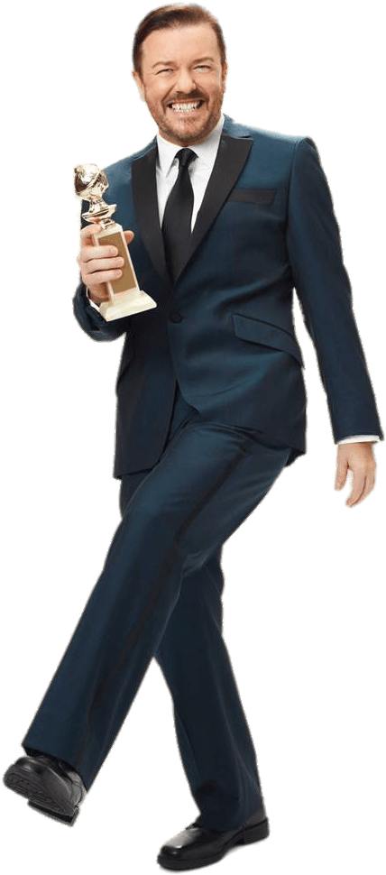 Download - Ricky Gervais Golden Globes 2011 (634x1024), Png Download