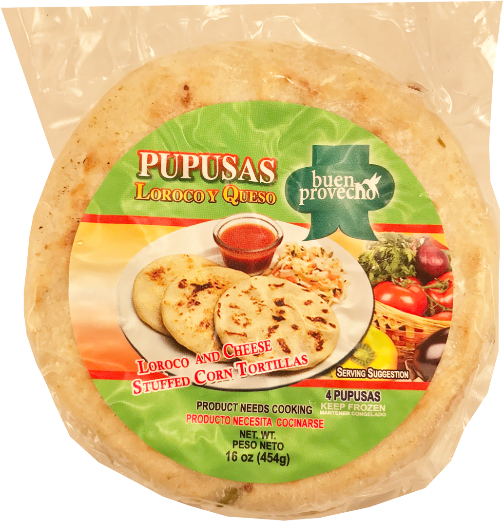 Buen Provecho Pupusas Loroco Con Queso 16 Oz - Corn Tortilla (1200x1128), Png Download