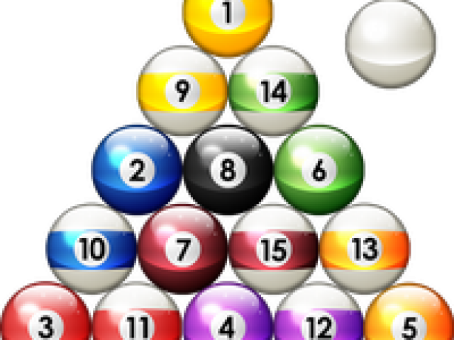 8 Ball Pool Clipart - Rack Of Pool Balls (640x480), Png Download