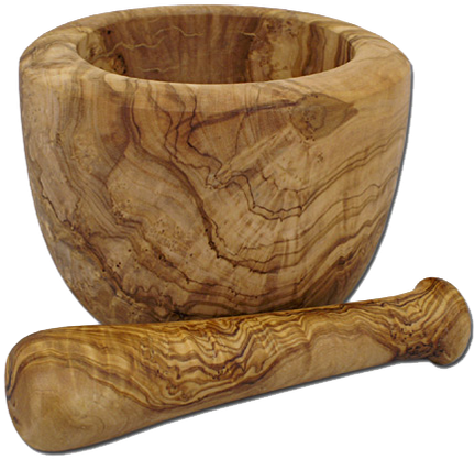 Length Of Pestle - Battle Merchant Großer Mörser Aus Olivenholz 14 Cm (498x697), Png Download