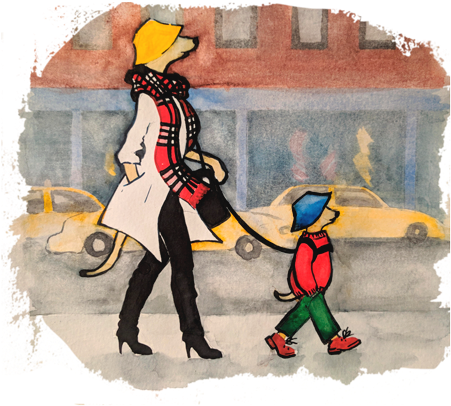 Dog Walking Application - New York Tails (500x455), Png Download