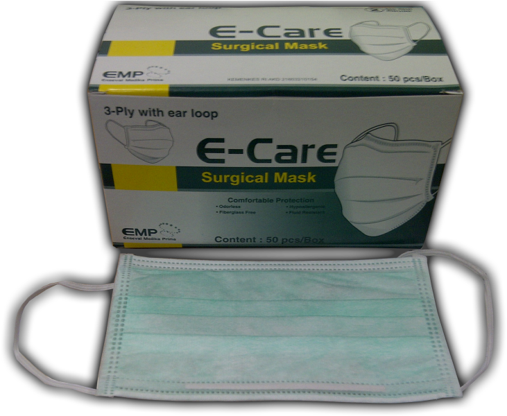 E Care E Care Surgical Mask E Care Earloop - Masker E Care (750x607), Png Download