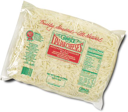 Nutrition Facts - Grande Cheese Shredded Mozzarella (470x428), Png Download
