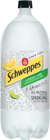 Schweppes Lemon Lime Sparkling Seltzer Water/sparkling - 2 Liter Sparkling Water (250x500), Png Download