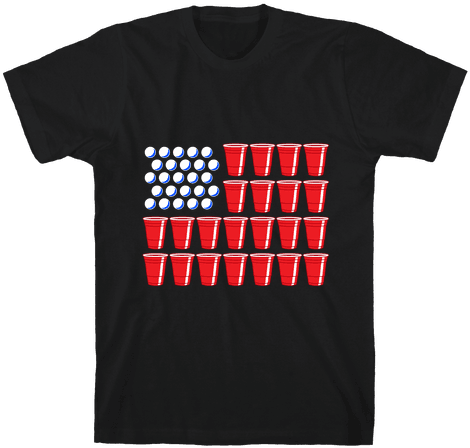 Beer Pong Flag Mens T-shirt - Green Day Mural (484x484), Png Download