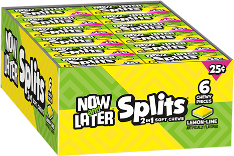 Lemon Lime Now And Later Splits 2 In 1 Soft Chews 6 - Now & Later Splits Lemonade Blends (500x500), Png Download