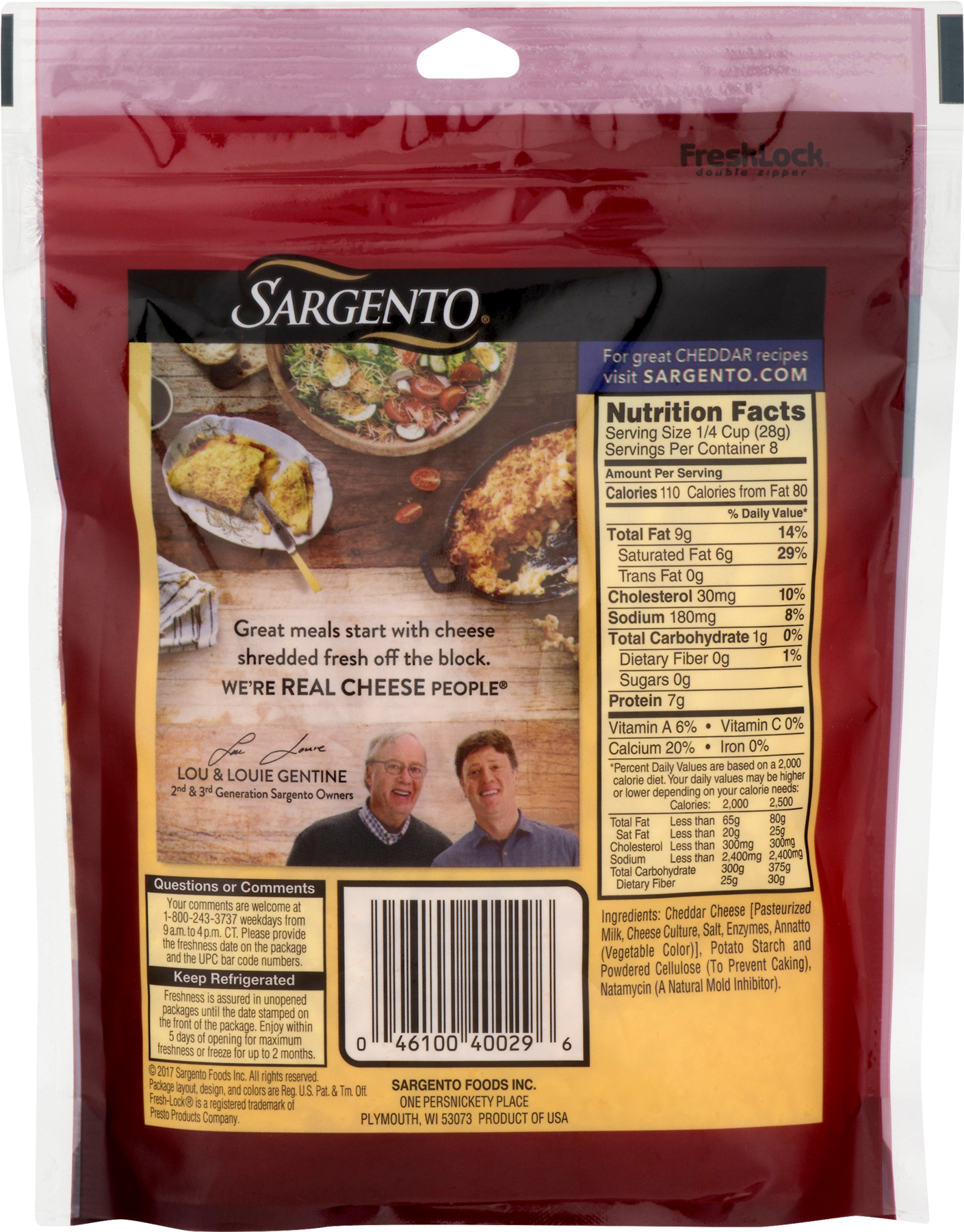 Sargento® Shredded Sharp Cheddar Cheese - Ben & Jerry's Ice Cream, Cherry Garcia - 1 Pt Tub (1800x1800), Png Download