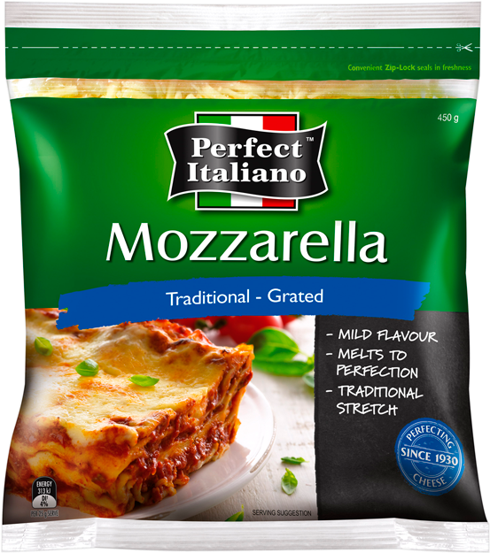Pi Shrd Moz Exp 12x450g Bag - Perfect Italian Mozzarella Cheese (840x630), Png Download