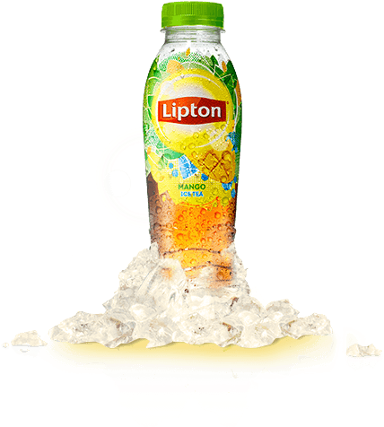 Green Ice Tea With Lemon - Two Lipton Raspberry Tea Bottles (427x497), Png Download