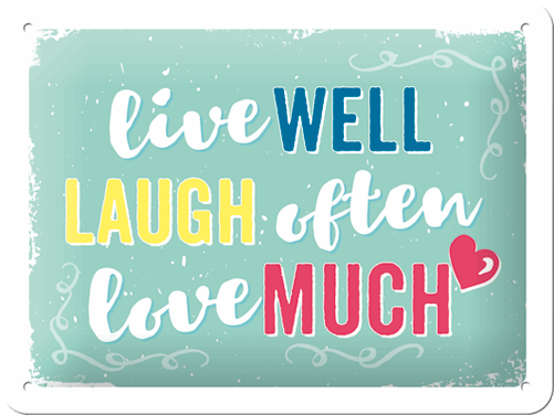 Live Laugh Love - Tin Sign: Live Laugh Love, 20x15cm. (500x500), Png Download