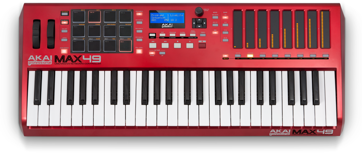 Max49 Ortho Web Medium - Akai Max Professional 49 Red (1200x750), Png Download