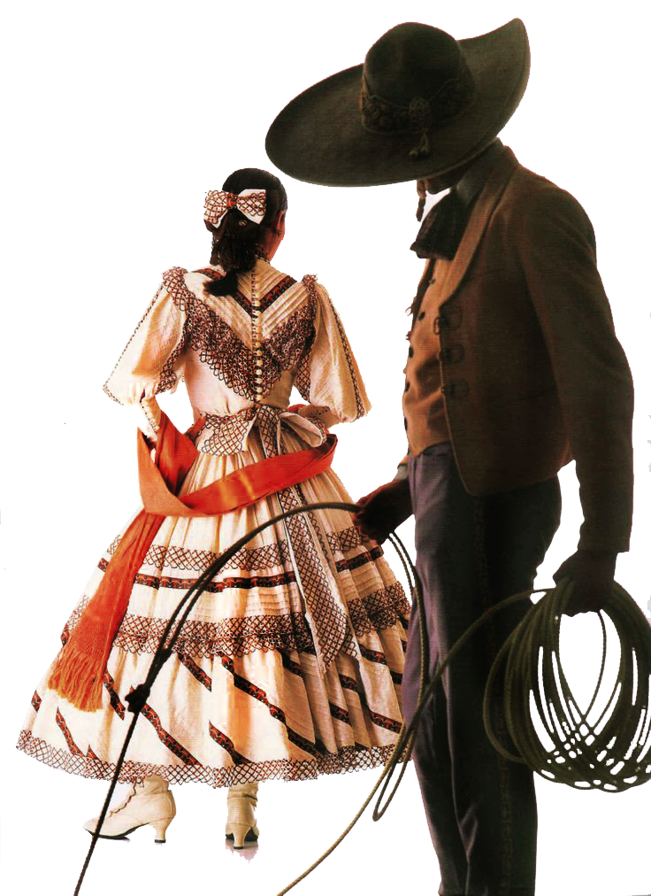 Rodeo Man And Woman - Traje De Charro Y Escaramuza (736x1012), Png Download