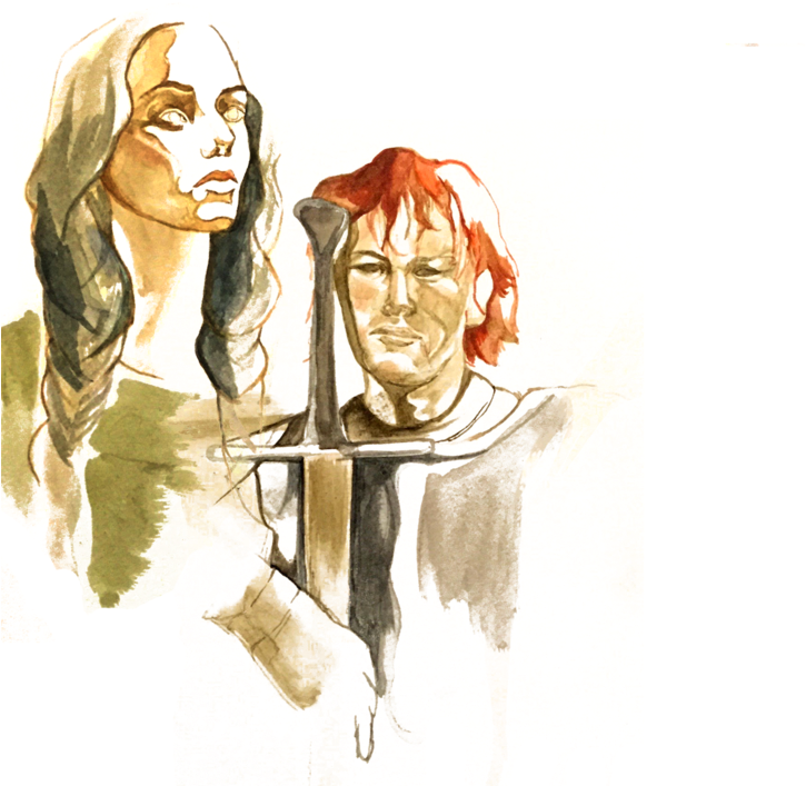 Romeo And Juliet Watercolour (1000x707), Png Download