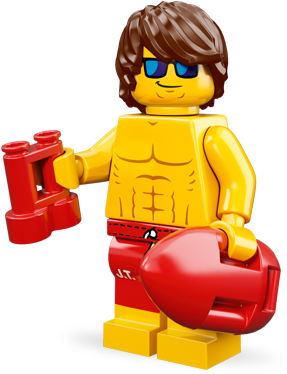 Lifeguardguy - Lifeguard Minifigure Series 12 Lego Minifigures (460x383), Png Download