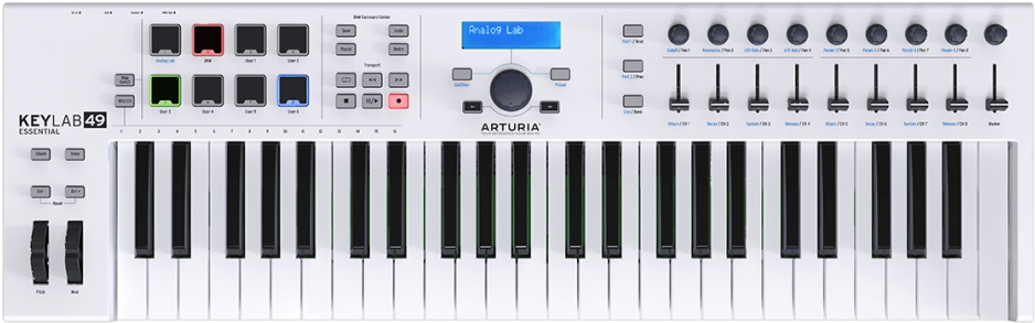 Arturia Keylab 49 Essential White 49-note Usb Midi - Arturia Keylab Essential 49 (1000x800), Png Download