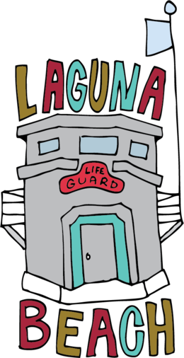 Lifeguard On Duty Signs Clipart - Laguna Beach Lifeguard Tower Drawing (260x506), Png Download