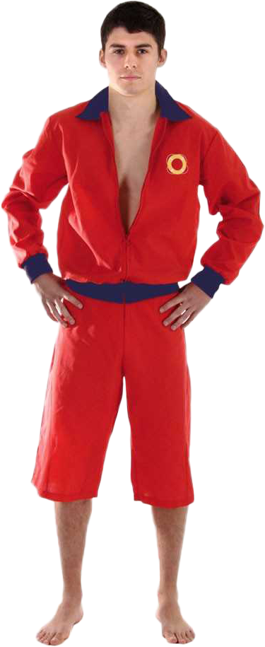 Sentinel Men's Lifeguard Jacket & Shorts Iconic Tv - Lifeguard Costume For Boys (443x961), Png Download
