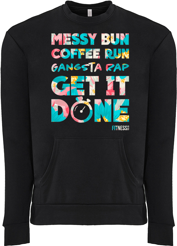 Messy Bun Coffee Run Gangsta Rap Get It Done - Rapping (689x862), Png Download