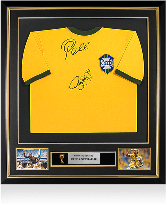 Neymar Jr & Pele Official Fifa World Cup™ Front Signed - Neymar Jr & Pele Front Autographed And Framed Modern (700x700), Png Download
