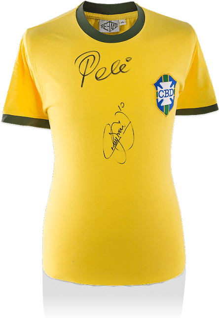 Pele / Neymar Jr Dual Signed Brazil Jersey World Cup - Juventus Away Kit 2018 (650x665), Png Download
