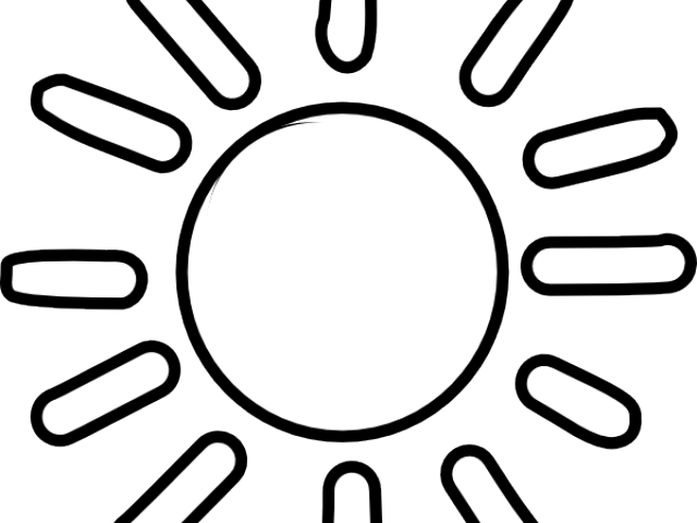 Share - Line Art Black And White Sun (640x480), Png Download