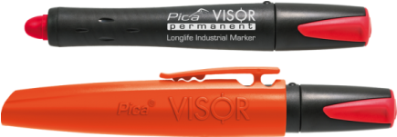 Pica Visor Red Crayon Marker 990/40 - Pica Visor Permanent Longlife Industrial Marker - Red (434x434), Png Download