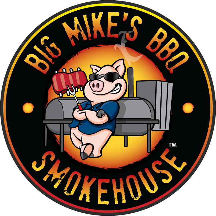 Big Mike's Bbq Smokehouse Logo - Big Mikes Bbq (734x734), Png Download