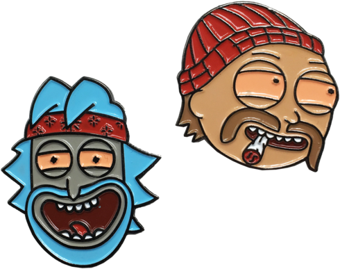 Rick Chong & Morty Cheech Pin - Cheech And Chong Rick And Morty (600x600), Png Download
