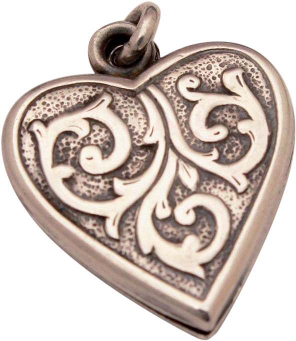 Gothic Design Sterling Puffy Heart Locket Charm Pendant - Locket (681x681), Png Download