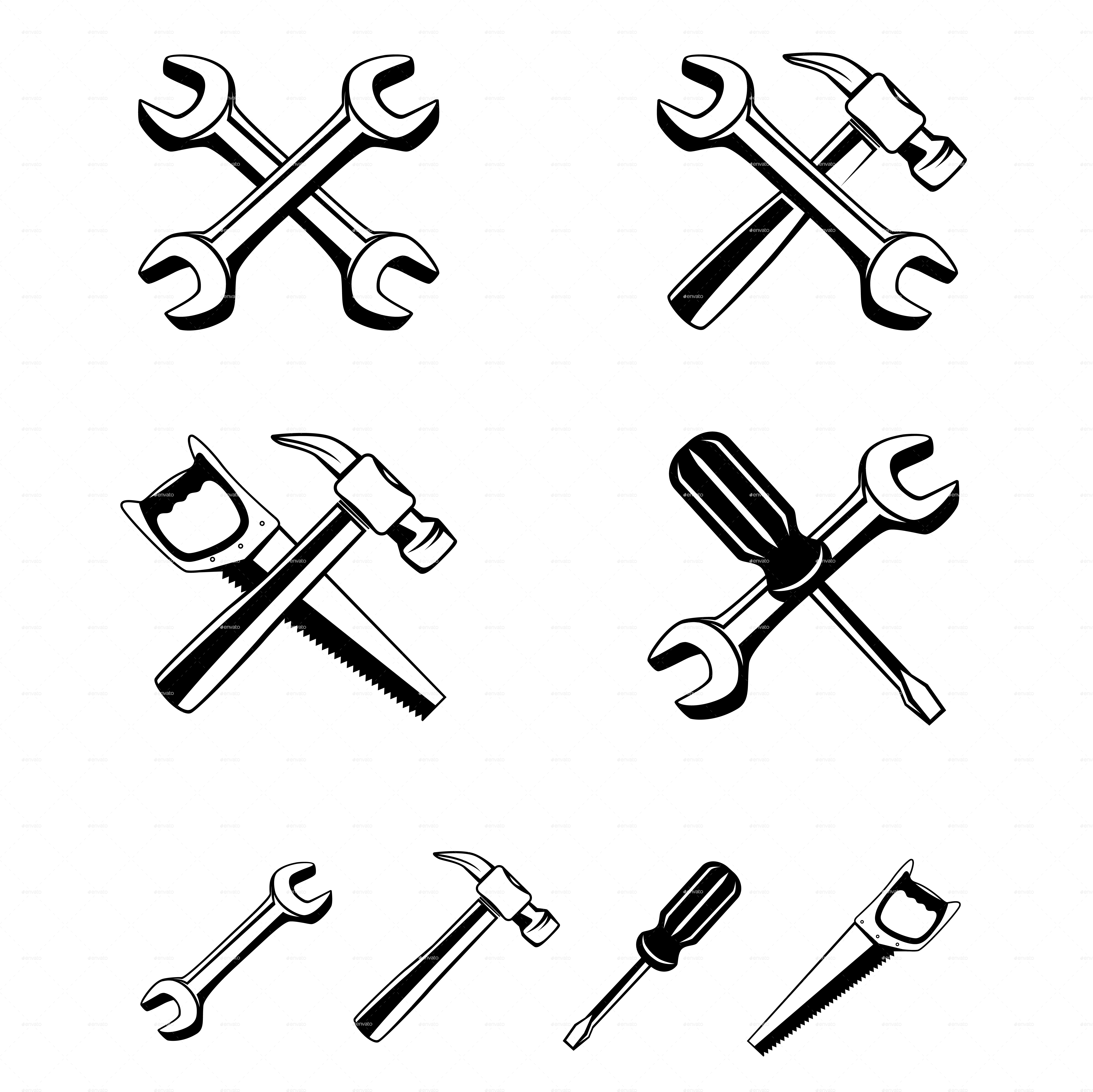 Different Tools Silhouette Icon - Tool (4961x4961), Png Download