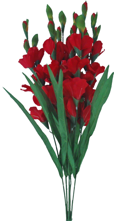 28” Deluxe Gladiola Bush Red - Bouquet (400x710), Png Download