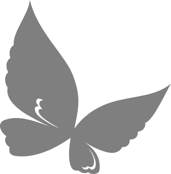 Butterfly Wing Outline Clipart Library - Butterfly Vector Png (588x599), Png Download